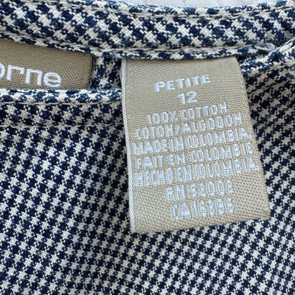 Gingham Liz Claiborne Denim Dress 12 Petite - Picture 6 of 15